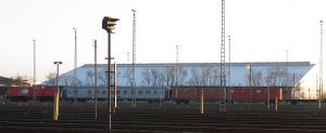 Uranerzkonzentrat Güterzug auf dem Hafenbahnhof Hamburg-Süd in Höhe der Gleiszufahrt zum Süd-West Terminal 06.02.2017